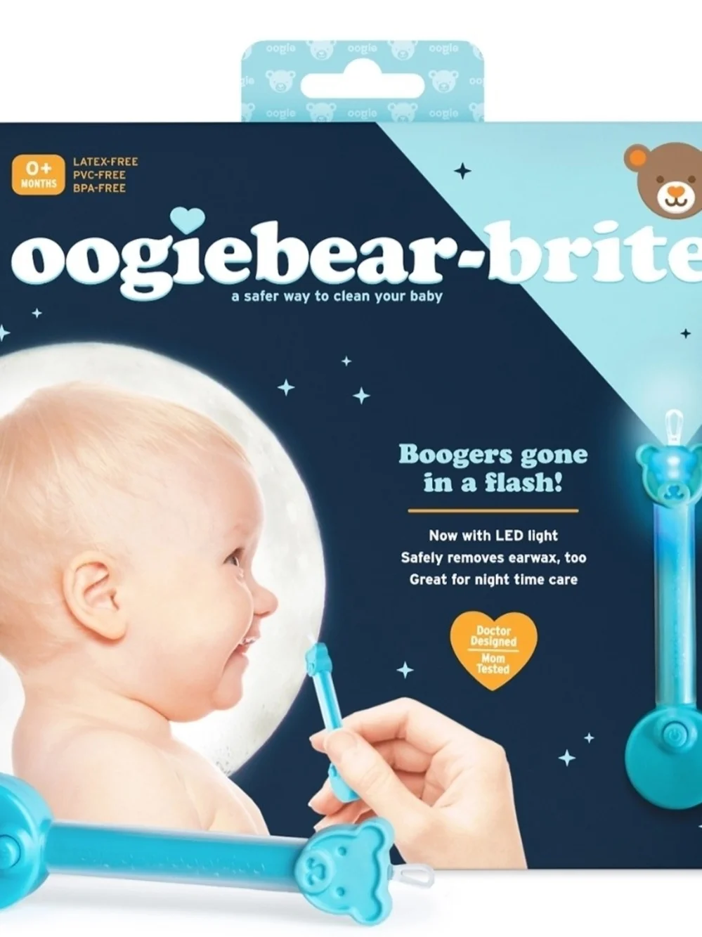 Oogiebear Brite Baby Nasal & Ear Cleaner - Blue (With Case)